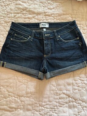 PAIGE Indigo Roll-Cuff Denim Shorts
